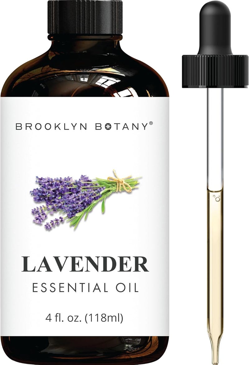 Brooklyn Botany Lavender Essential Oil - Huge 4 Fl Oz - 100% Pure and Natural - Premium Grade with Dropper - for Aromatherapy and Diffuser - Image 1