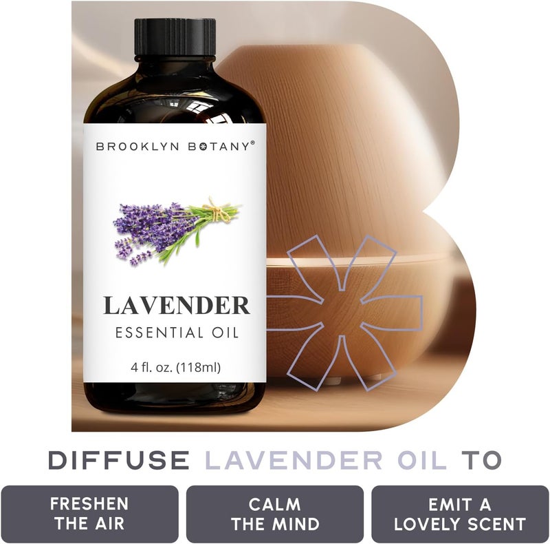 Brooklyn Botany Lavender Essential Oil - Huge 4 Fl Oz - 100% Pure and Natural - Premium Grade with Dropper - for Aromatherapy and Diffuser - Image 5