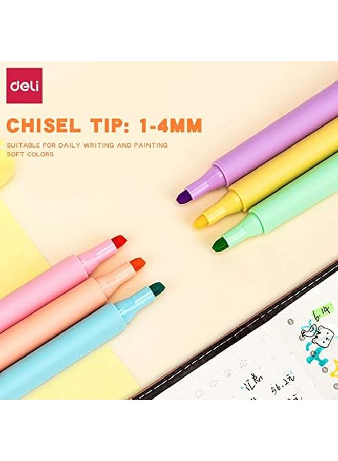 Deli 6Pcs Highlighter 6 Colors Chisel Tip 1 4Mm S605 - Image 3
