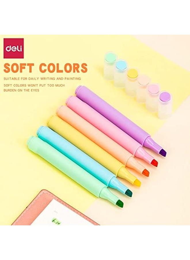 Deli 6Pcs Highlighter 6 Colors Chisel Tip 1 4Mm S605 - Image 2