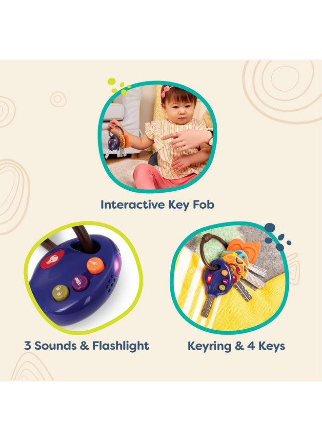 B. Toys Luckeys Blue Pretend Play Toy Car Keys Key Fob With Lights & Sounds Interactive Baby Toy Pretend Keys For Babies Toddlers 10 Months +  - Image 4