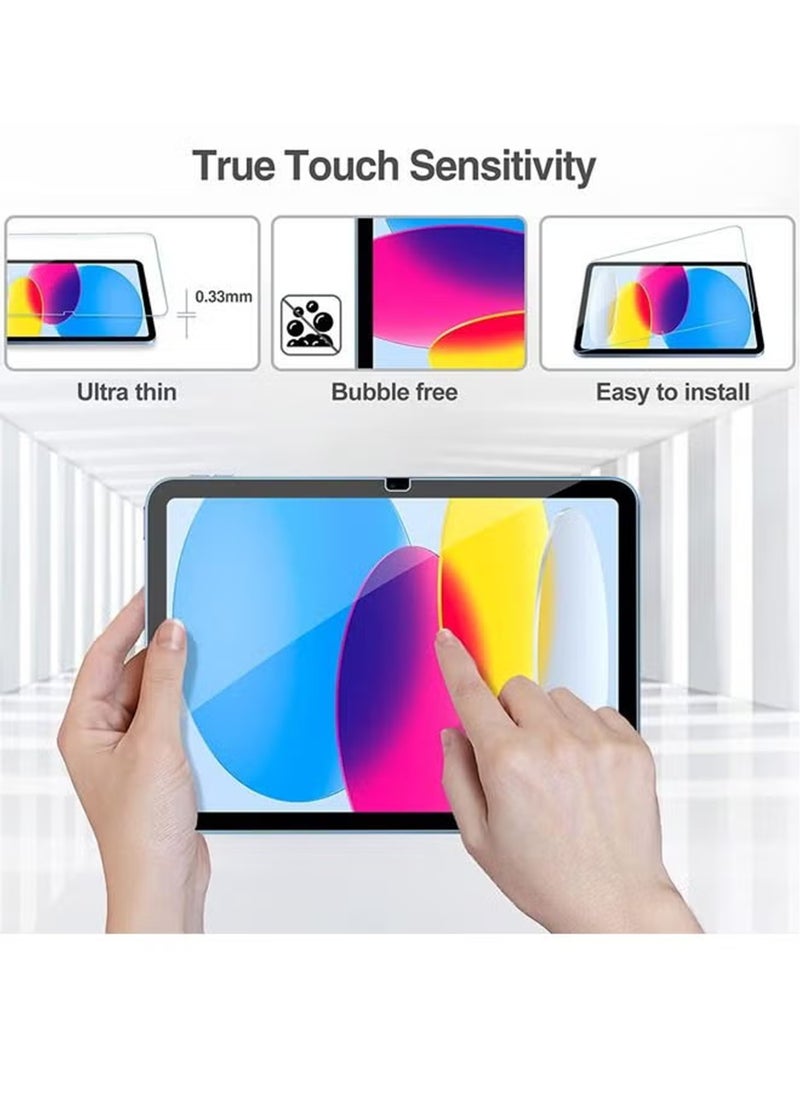 2 Pack Apple iPad A16 Tempered Glass Screen Protector HD Scratch Resistant Bubble-Free Easy Installation for Apple iPad A16