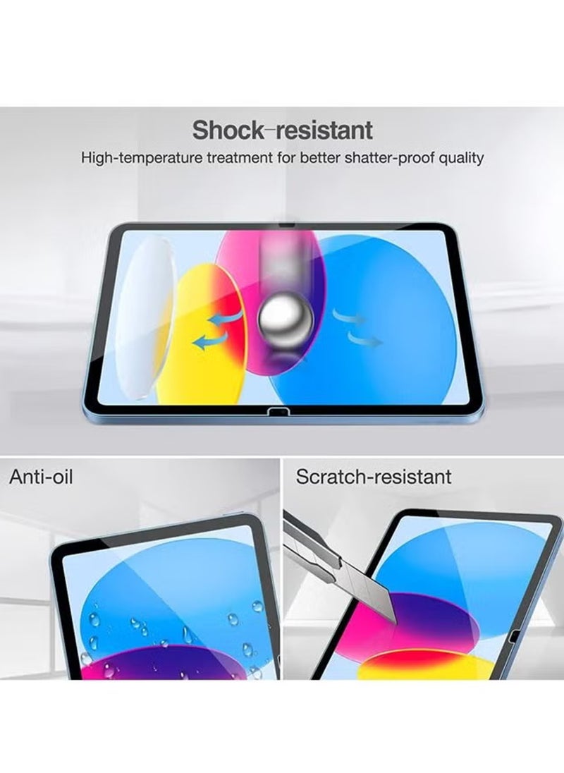 2 Pack Apple iPad A16 Tempered Glass Screen Protector HD Scratch Resistant Bubble-Free Easy Installation for Apple iPad A16