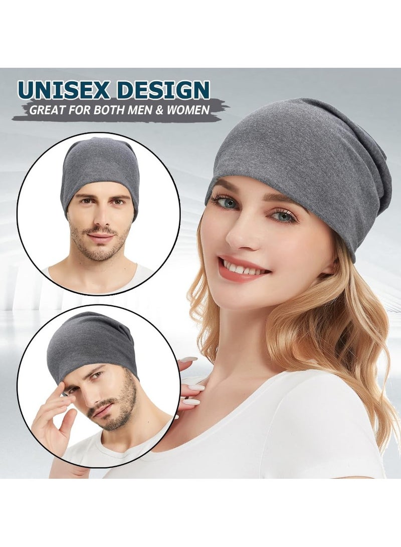 KHAJUL Cotton Slouchy Beanie Hat for Men/Women, Lightweight Oversize Large Thin Skull Cap Chemo Cap Night Sleeping Cap (Multicolour) - Image 4