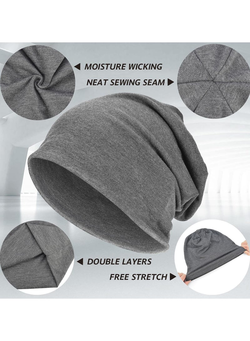 KHAJUL Cotton Slouchy Beanie Hat for Men/Women, Lightweight Oversize Large Thin Skull Cap Chemo Cap Night Sleeping Cap (Multicolour) - Image 3