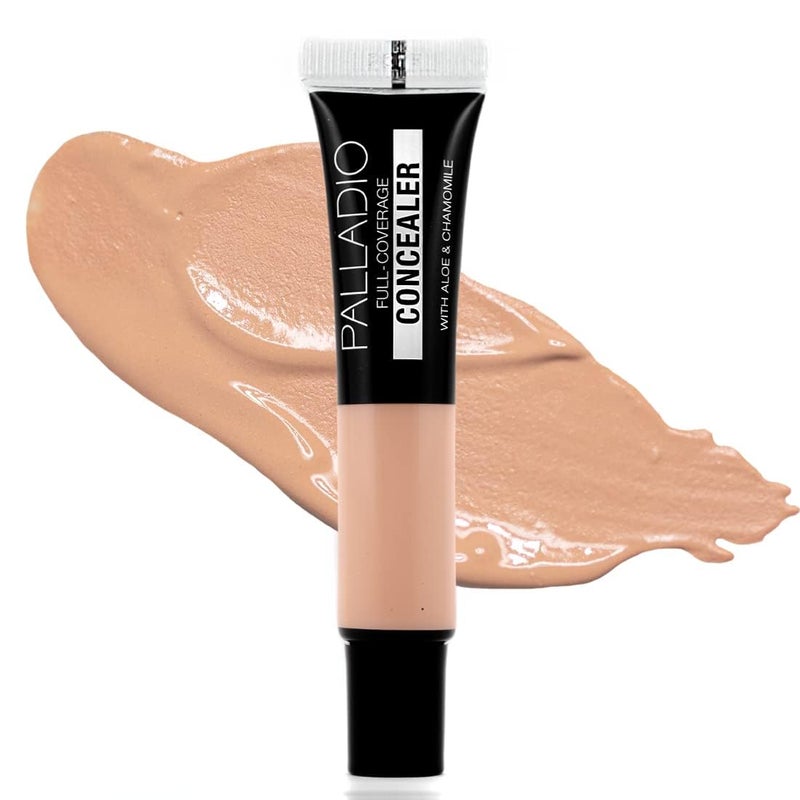 Palladio Full Coverage Concealer Creamy Face Under Eye Formula Disguises Dark Circles Blemishes Fine Lines Evens Skin Tone Creme Brule - Image 2