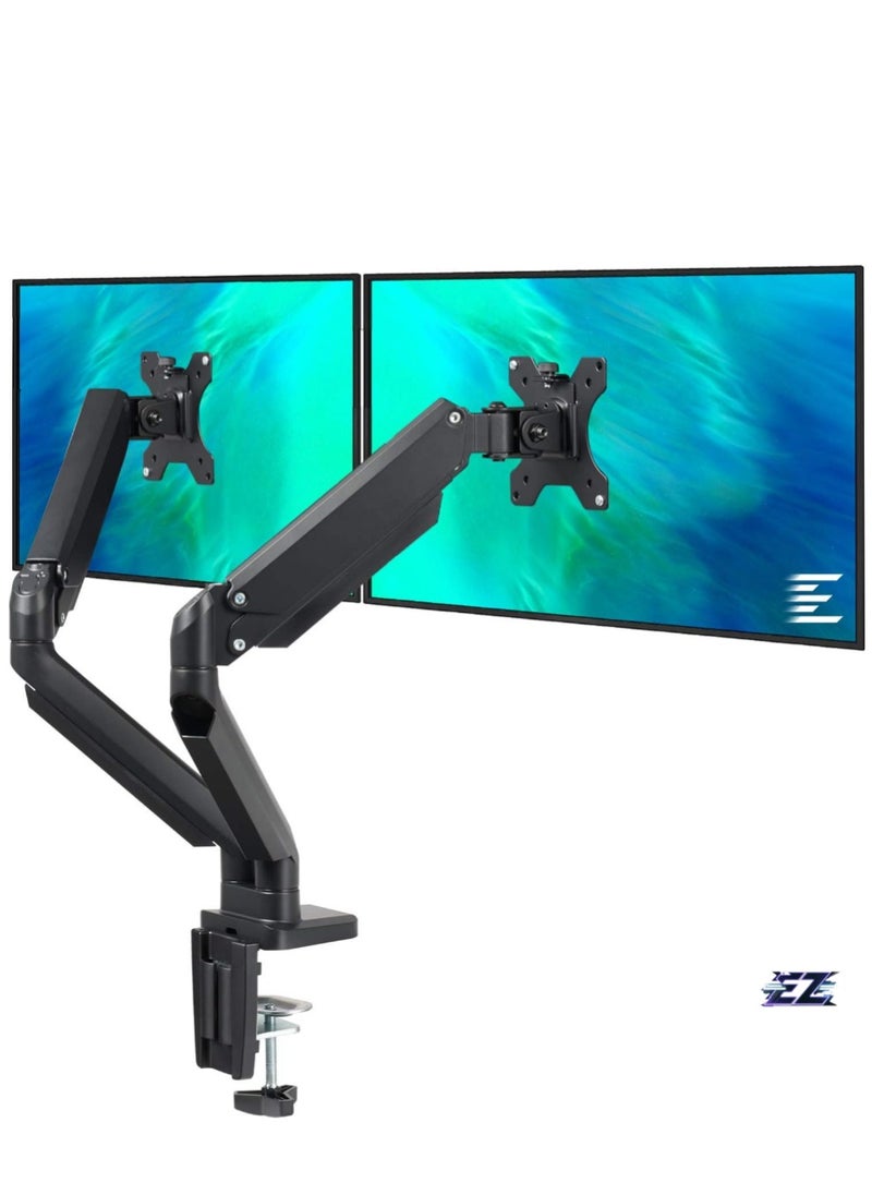 ELTRAZONE Dual Monitor Mount Stand - Height Adjustable Monitor Arm Stand Fully Articulating Counterbalance Gas Spring Desk Mount for Two 17 to 32 inch Screens  - Image 1