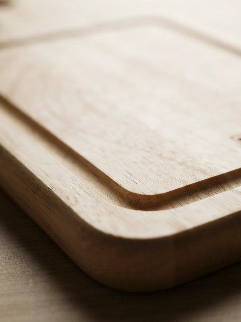Billi Natural Wooden Cutting Board with Handle, 19 x 35 x 1.5 cm, Durable Chopping and Serving Board - Image 5
