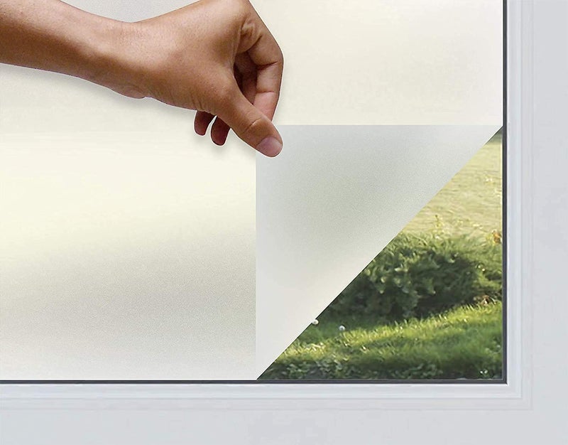 WallDesign Vinyl Frosted Window Self Adhesive Privacy Glass Film for Office Glass Partition/Glass Door/Bathroom - (18 X 36 Inch, Frost Colour) - Image 1