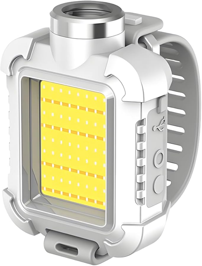 مصباح يدوي معصم أبيض قابل لإعادة الشحن 1000 مللي أمبير ضوء ساطع للمشي لمسافات طويلة التخييم الصيد السلامة في الهواء الطلق - Image 2