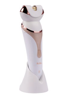 ELORA 4-in-1 Shaver and Beauty Kit EL-PC-1998 | Women's Cordless Wet/Dry Shaver for Face, Legs, and Underarms, with Massage Head, Waterproof, USB Rechargeable -Pink/White  - Image 3