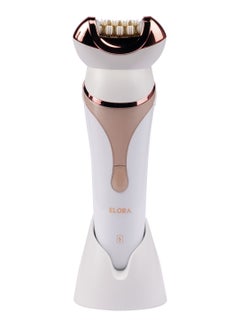 ELORA 4-in-1 Shaver and Beauty Kit EL-PC-1998 | Women's Cordless Wet/Dry Shaver for Face, Legs, and Underarms, with Massage Head, Waterproof, USB Rechargeable -Pink/White  - Image 1