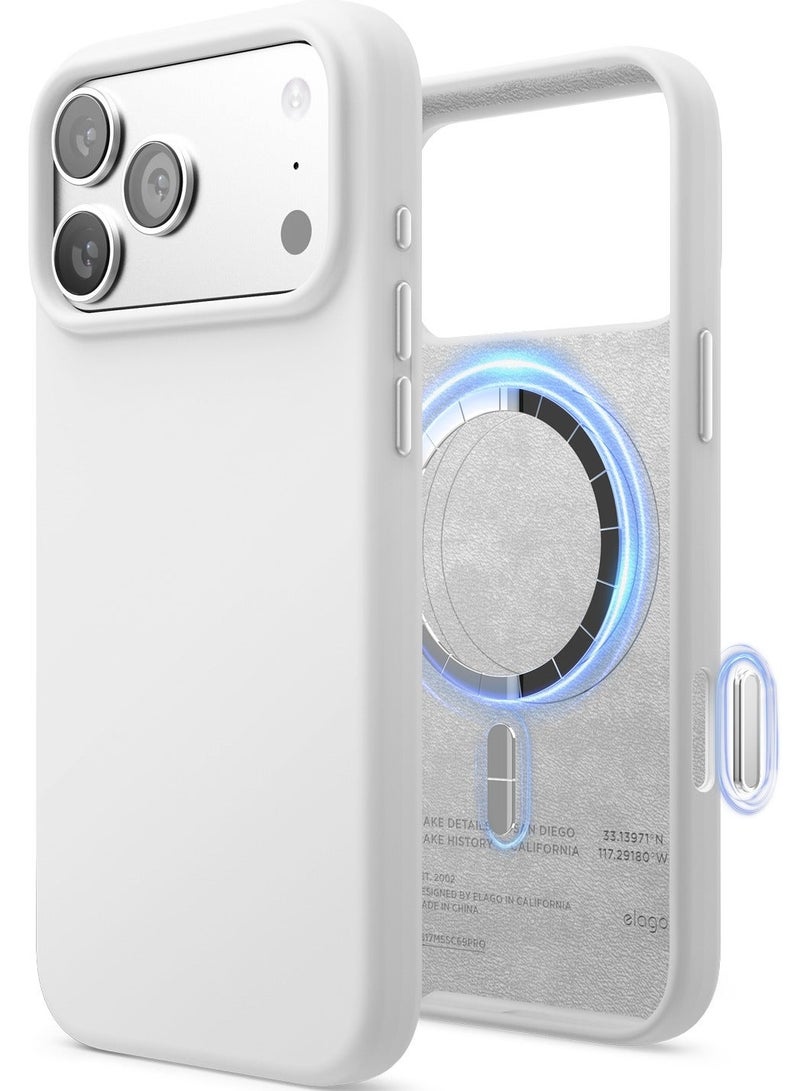 Elago Magnetic Liquid Silicone for iPhone 18 Pro MAX/iPhone 17 Pro MAX case cover [Camera Control Button Cover] compatible with MagSafe Shockproof - White - Image 1