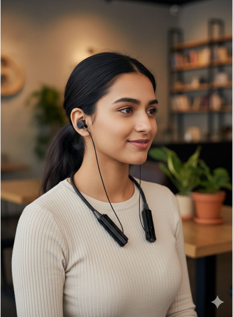 JNUOBI M9 Wireless Neckband Bluetooth Earphones with ANC 30H Playtime & TF Card Support - Image 2