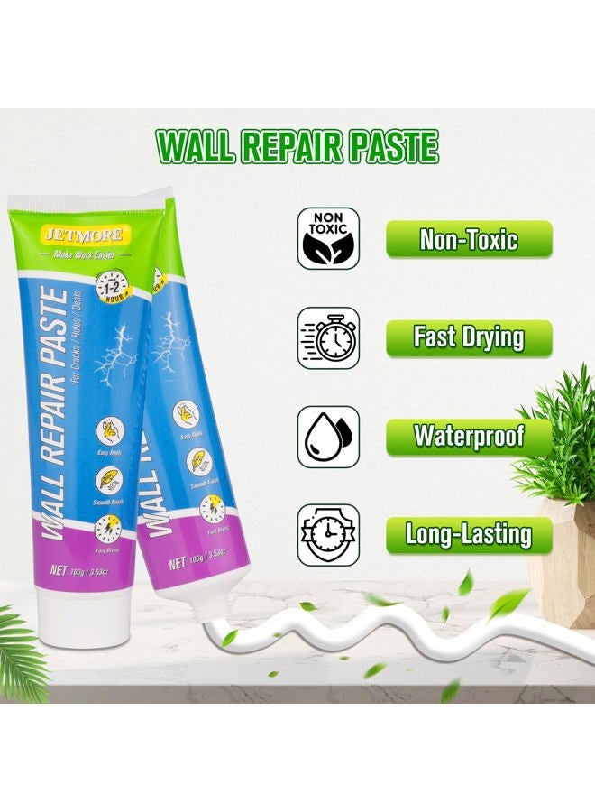 JETMORE Drywall Repair Kit, 3 Pack Wall Mending Agent, Spackle Wall Repair Paste, Wall Hole Repair Kit, Drywall Patch with Scraper, Sanding Pad, Hole Fill Quick and Easy Solution, Plaster Wall Repair - Image 4