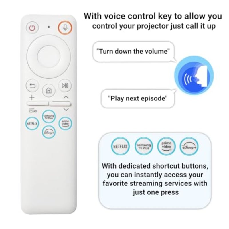 BP59-00149A TM2261S Replacement Freestyle Projector Voice Smart Remote Control Compatible With Samsung The Freestyle SP-LFF3CLA SP-LSP38LA SPLFF3CLA SP-LSP3BLAXZA For Home Office Travel Black 3 PCS Set - Image 2