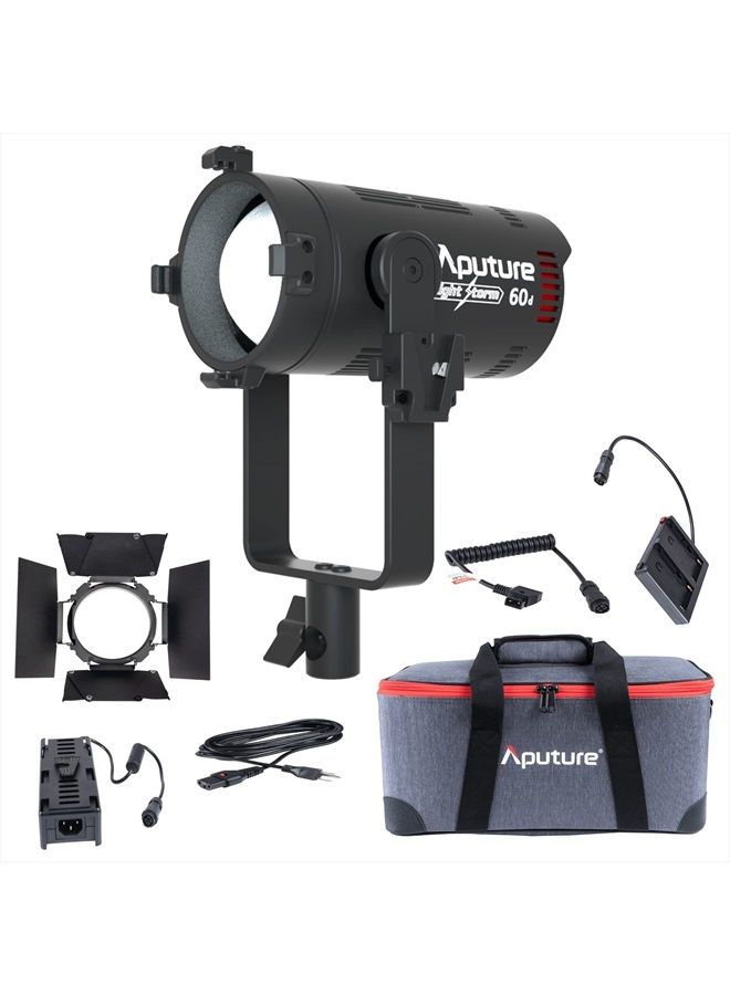 Aputure LS 60D Aputure Light Storm 60D 60W Daylight Focusing LED Video Light Support App Control, Built-in 8 Lighting FX, Barn Doors Included - Image 1
