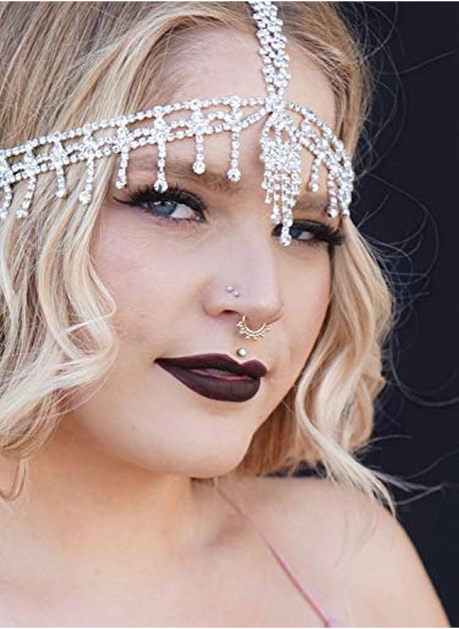 SWEETV - 1920S Headband Great Gatsby Headpiece Rhinestone 1920S Headband Flapper Hair Accessories For Costume Party Head Cap - Image 1