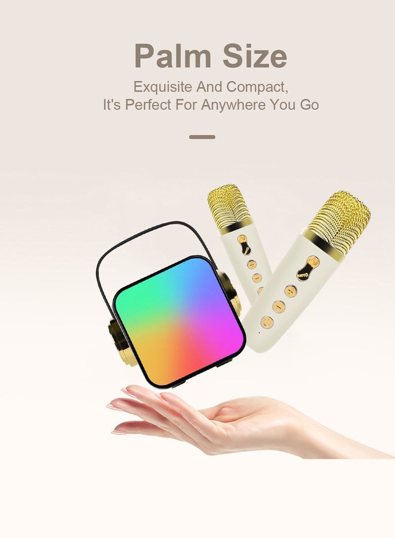 Glanfen Bluetooth Karaoke Speakers with 2 Pack Wirless Microphone and Colorful LED Light for Home Outdoor Party  - Image 3