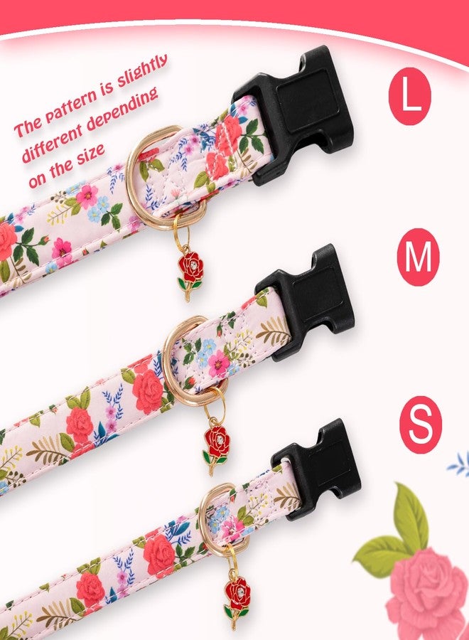PREHAI Cute Rose Dog Collar for Small Medium Large Dogs Special Design Cute Pink Rose Dog Collar for Girl Female Dogs Soft Adjustable Rose Puppy Collars for Girl Female Dogs S - Image 5