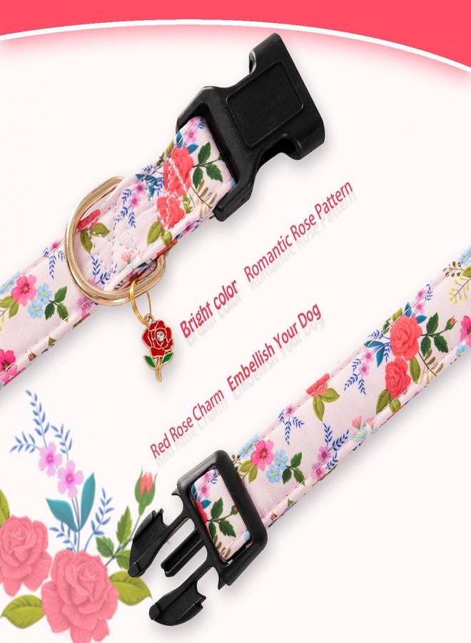 PREHAI Cute Rose Dog Collar for Small Medium Large Dogs Special Design Cute Pink Rose Dog Collar for Girl Female Dogs Soft Adjustable Rose Puppy Collars for Girl Female Dogs S - Image 4