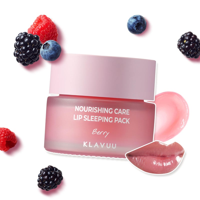 Klavuu Lip Mask Sleeping Pack (0.7oz) â€“ Overnight Deep Hydrating Korean Lip Balm Treatment for Very Dry, Chapped Lips | Lip Lightening & Plumping with Instant Hydration | Gentle Exfoliating (Berry) - Image 1