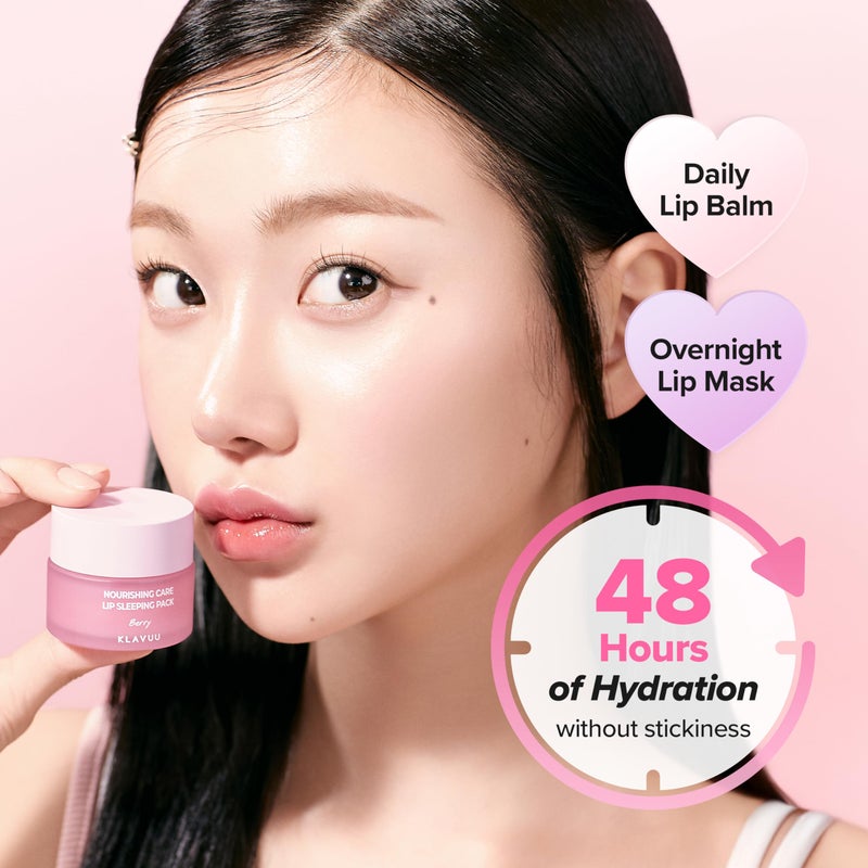 Klavuu Lip Mask Sleeping Pack (0.7oz) â€“ Overnight Deep Hydrating Korean Lip Balm Treatment for Very Dry, Chapped Lips | Lip Lightening & Plumping with Instant Hydration | Gentle Exfoliating (Berry) - Image 4