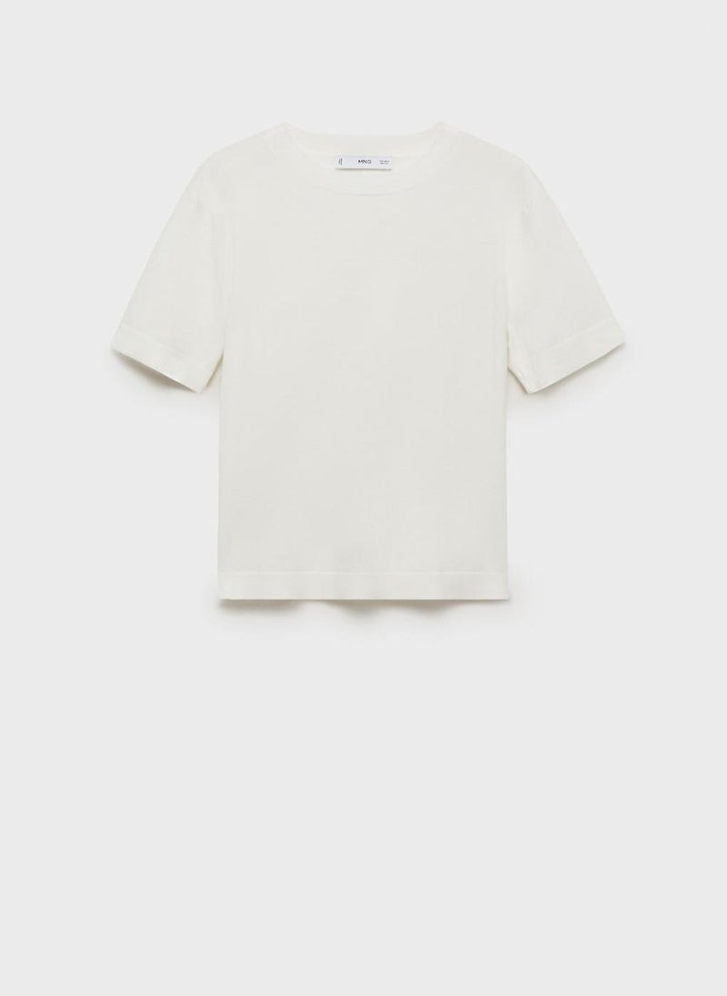 MANGO Short-Sleeved Fine-Knit Sweater  - Image 5