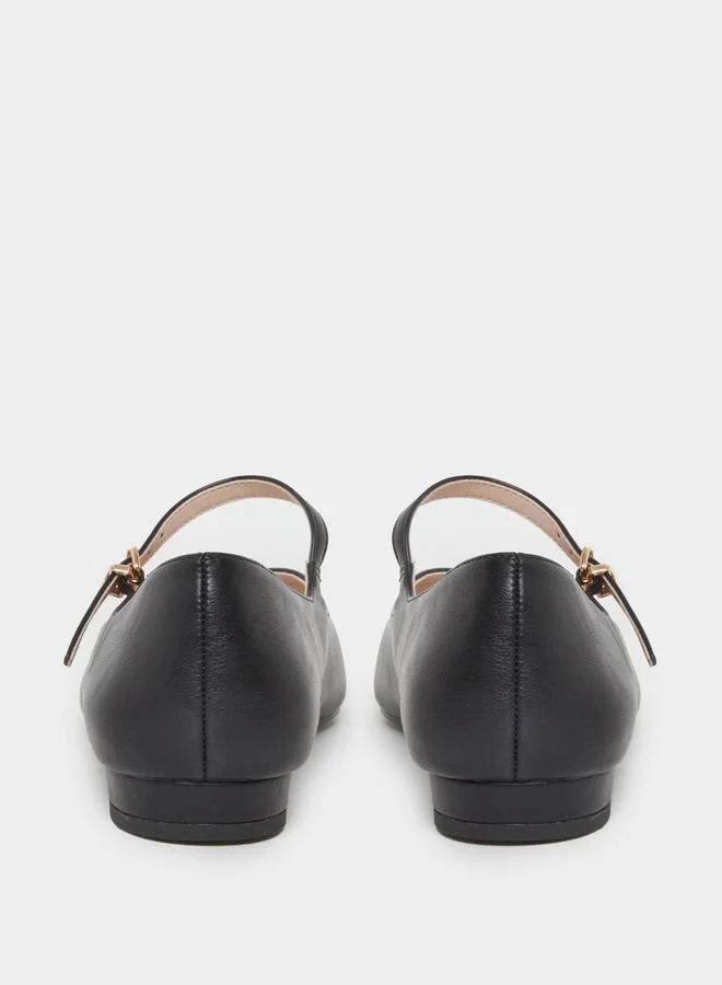 RAID Raid Black Pointed Toe Ballet Flat Shoes
