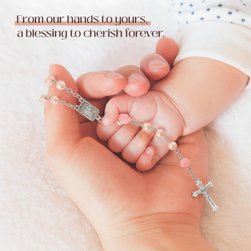 My First Rosary with Ceramic Keepsake Box - Pink Baptism Gift Set for Girls - Image 4