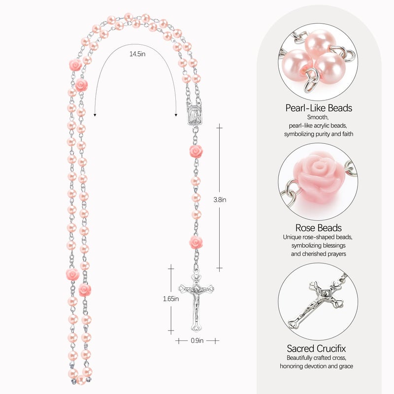 My First Rosary with Ceramic Keepsake Box - Pink Baptism Gift Set for Girls - Image 3