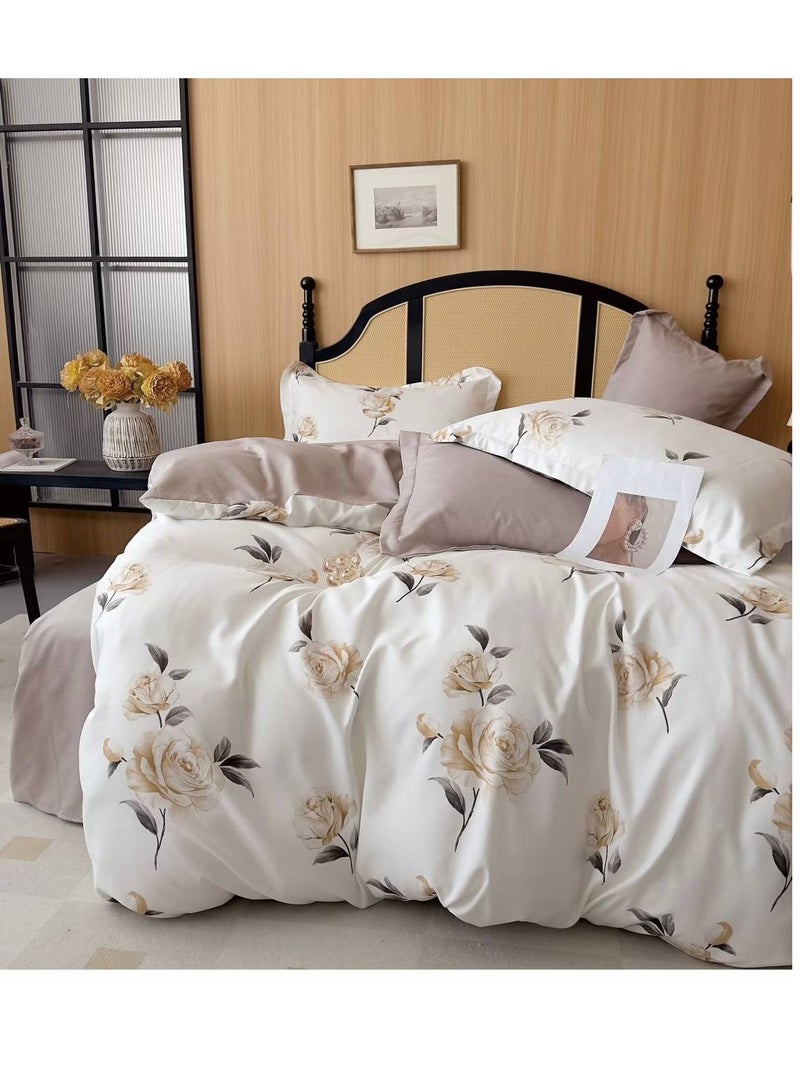 6Pcs Bedding Set Solid Color Luxury Bedding Duvet Cover Set  King Size Bed Set vine design