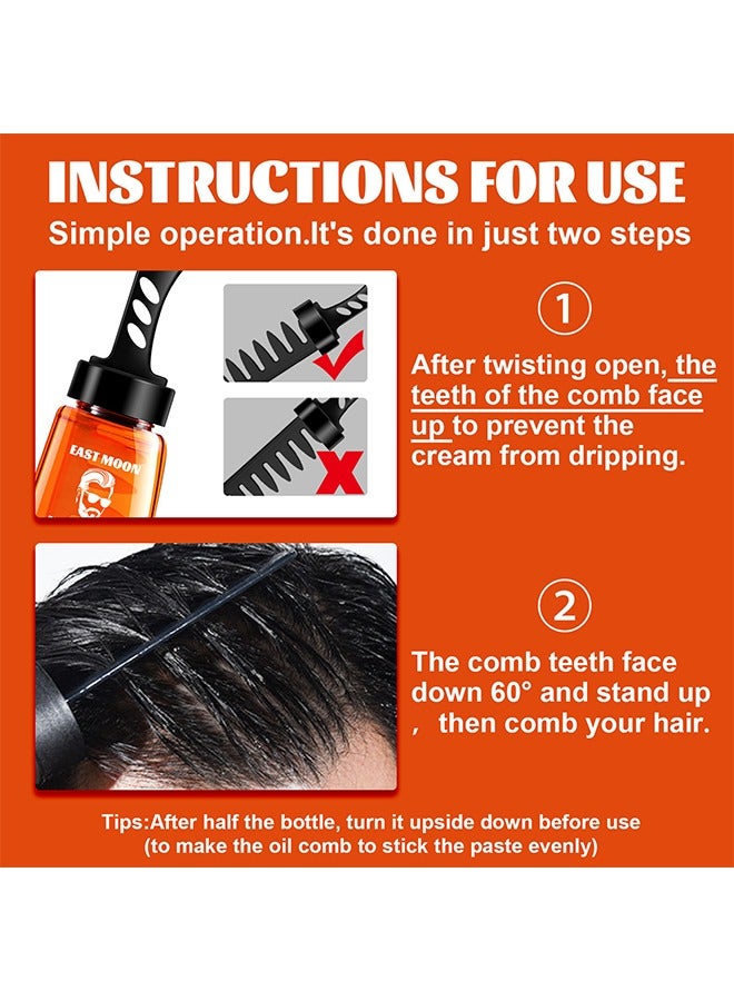 إيست مون جل رأس زيت الشعر - جل تصفيف الشعر ، جل شمع 2 في 1 مع مشط ، جل للعناية بالرجال ، مرطب طويل الأمد وسريع البناء ، 100 مل - Image 5