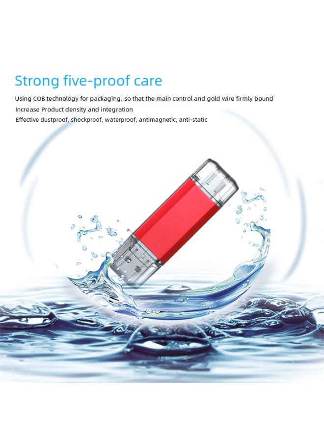 USB Flash Drive TYPE-C Android Mobile Phone Computer Three-in-one USB Flash Drive 8G16G32G Creative OTG High-speed USB Flash Drive-Color:Two In One-Capacity:128GB - Image 3