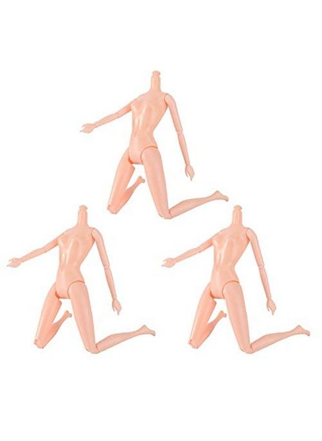 HEALLILY Pack Of 3 Nude 26Cm Plastic Flexible Rotation 12 Moveable Joints Doll Toy Doll Accessory Naked Body Dolls Toy Female Figure  - Image 3