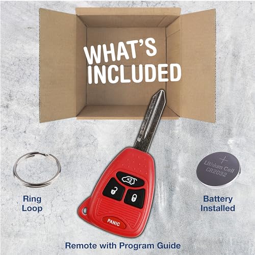KeylessOption Key Fob Replacement for 2004 2005 2006 2007 2008 2009 2010 2011 2012 2013 2014 2015 2016 Chrysler 300 Dodge Durango Ram Jeep Cherokee Remote, 4-Button OHT692427AA, Self Programming - Image 2