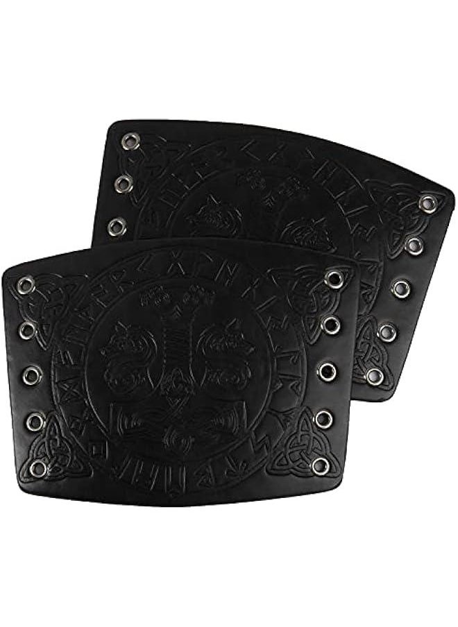 Generic Viking Arm Bracer, Embossed Norse Symbol Faux Leather Arm Armor, Medieval Faux Leather Arm Wristband for LARP  - Image 2