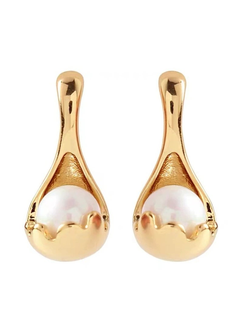 Goolsky أقراط لؤلؤ كلاسيكية – أقراط أساسية أنيقة، للمواعيد الليلية/العمل، خفيفة الوزن ومتعددة الاستخدامات، بأحجام متعددة - Image 1