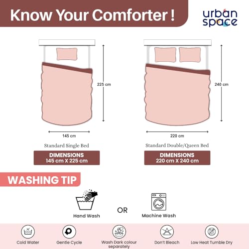 Urban Space Ultra Soft Quilted Winter Solid Comforters for Single Bed | 200 GSM | Fluffy Microfibre Reversible Solid AC Blanket/Duvet for Luxury (Plum & Pearl - 58 X 88 Inches or 145 cm X 225 cm) - Image 5