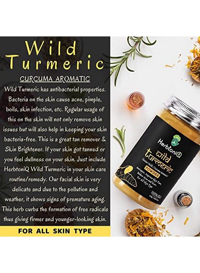 Herbtoniq 100% Natural Rose Petals Wild Turmeric And Orange Peel Powder For Face Pack(425 Gram) - Image 4