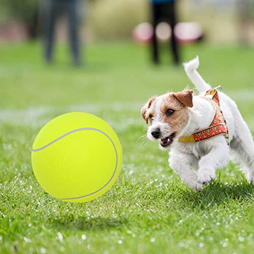 SenseYo Pomeat 2 PCS Gaint Tennis Ball for Dogs, 9.5" Inflatable Large Tennis Balls Pet Chew Toy, Inflatable Rubber Non-Toxic Pet Toy Balls with Pump & Needle for Small Medium Large Dogs - Image 5