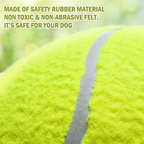SenseYo Pomeat 2 PCS Gaint Tennis Ball for Dogs, 9.5" Inflatable Large Tennis Balls Pet Chew Toy, Inflatable Rubber Non-Toxic Pet Toy Balls with Pump & Needle for Small Medium Large Dogs - Image 4