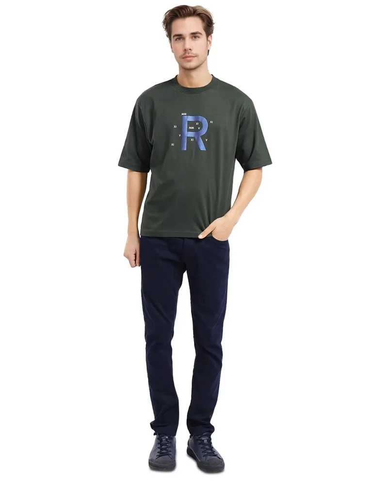 Rare Rabbit Men's Boxy Fit Graphic Printed T-Shirt