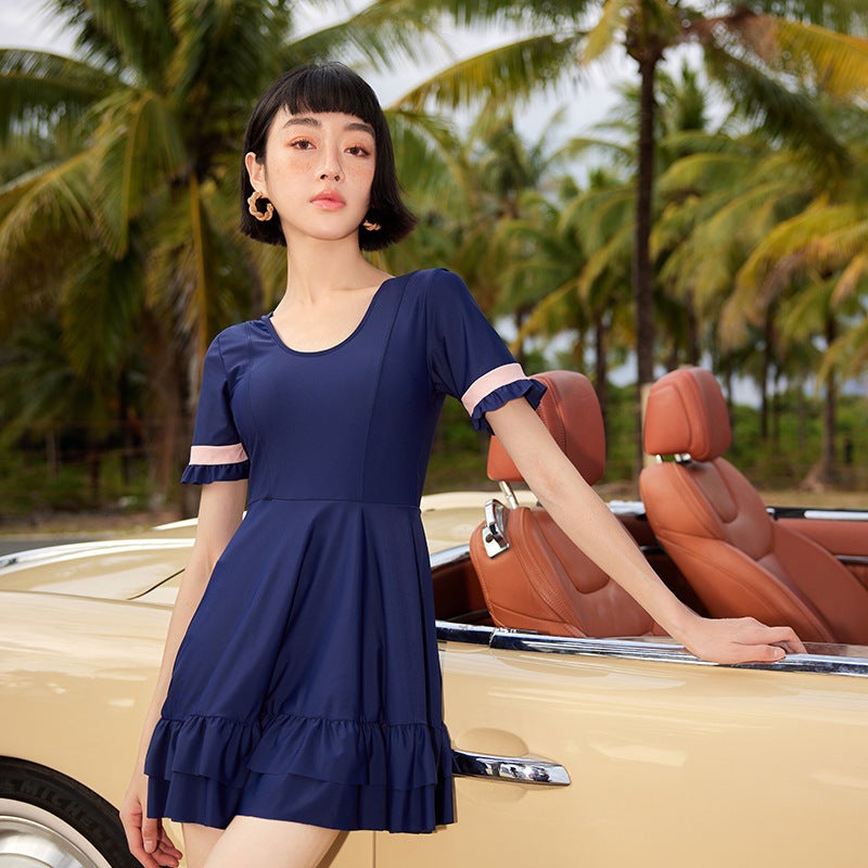 2023 New Plus Fat Women'S Swimsuit Fashion Sports Style 200Kg One-Piece Skirt Fat Mm Size Swimsuit - Image 2