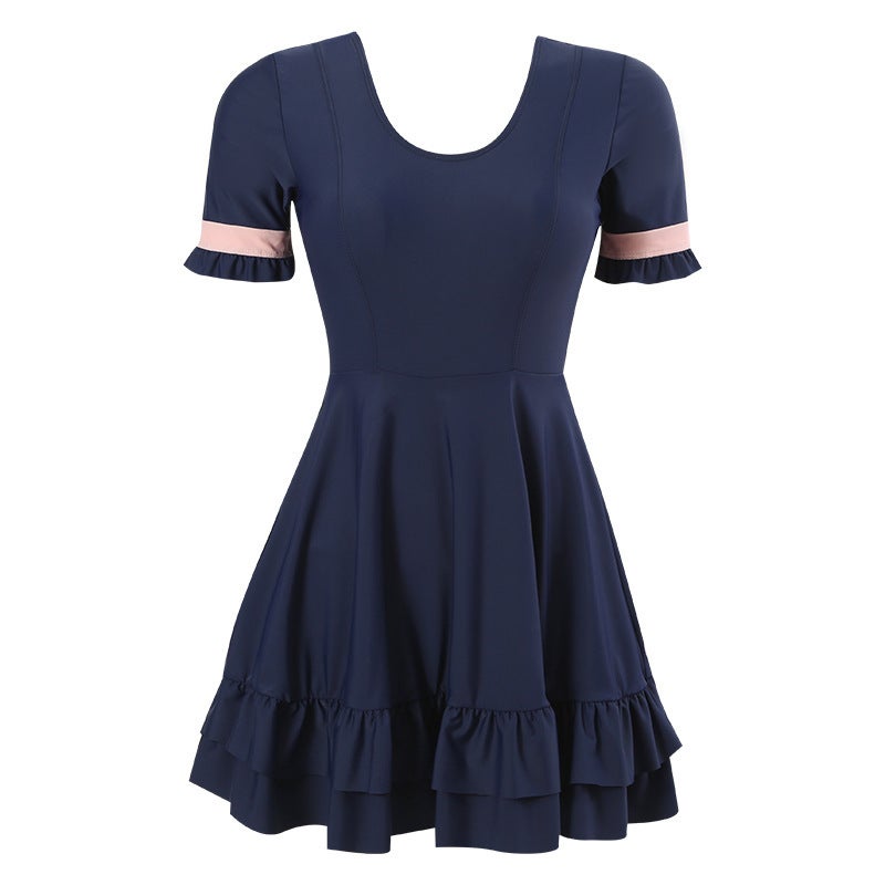 2023 New Plus Fat Women'S Swimsuit Fashion Sports Style 200Kg One-Piece Skirt Fat Mm Size Swimsuit - Image 1