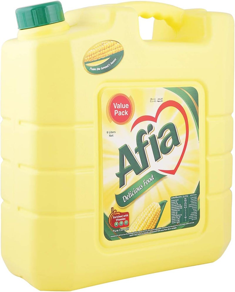 Afia زيت الذرة أفيا، 9 لترات - زيت طهي نقي ومغذى - Image 2