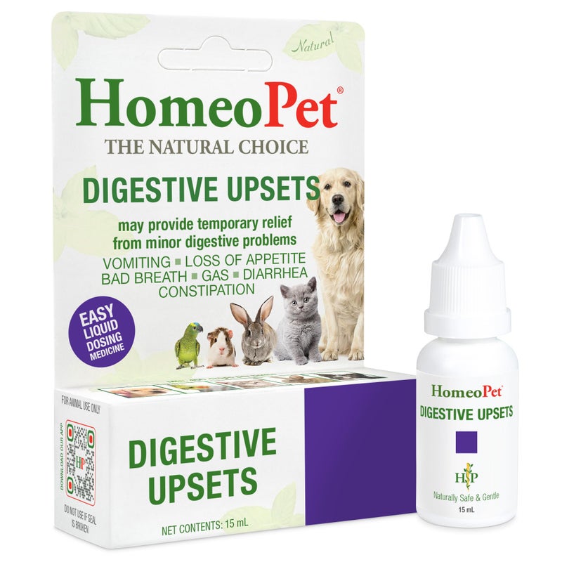 HomeoPet Digestive Upsets, Safe, Gentle, and Natural Cat and Dog Digestive Support, 15 Milliliters - Image 1