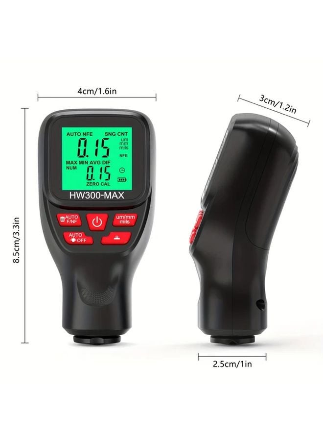 White HW300 MAX Thickness Gauge 0 2000UM Car Coating Paint Film Tester DFT Meter - Image 3