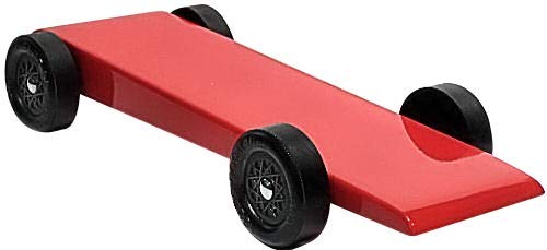 Pinewood Pro Pine Derby Car Kit | 10 Piece Set | Painted and Weighted | Red Shark | Includes PRO Wheel Spacer | Official Parts prepped for Speed | Optimal Center of Gravity - Image 2