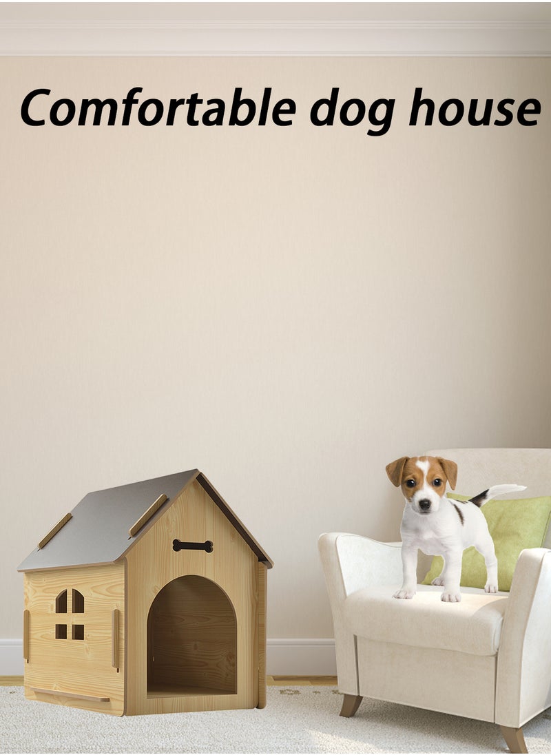 Kidle Wooden Dog Crate Dog House Pet Pen Pet Wooden House Dog House Dog Crate Dog Wooden Pet House with Roof for Dogs Indoor Dog House Suitable for kittens, Puppies, Rabbits  - Image 2